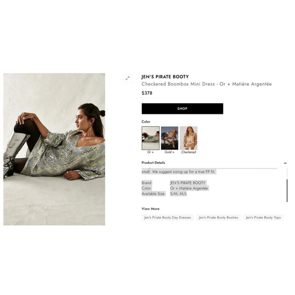 Jen’s Pirate Booty for Free People Checkered Boombox Mini Dress Med / Lg NWOT - Picture 12 of 15